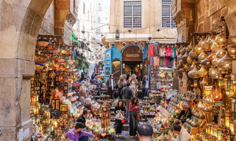 Busy streets around the Khan El Kalili Bazar, Best Souvenirs from Egypt