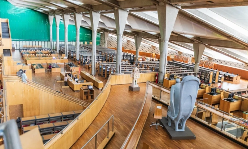 Interior view of the Bibliotheca Alexandrina, Alexandria Library