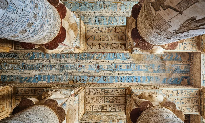 Dendera temple blue astronomical, Hathor Temple Egypt