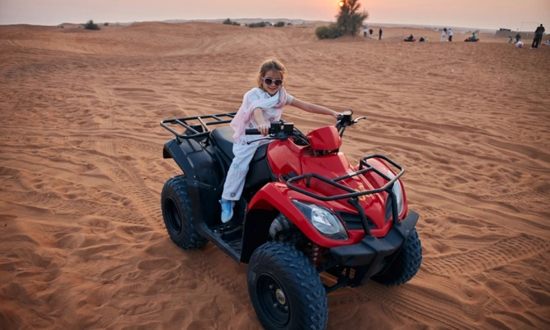 Ready for off road SUV vehicle through sand dunes,