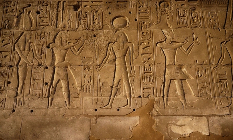 Hieroglyph texture from Egypt karnak, Egyptian Deities
