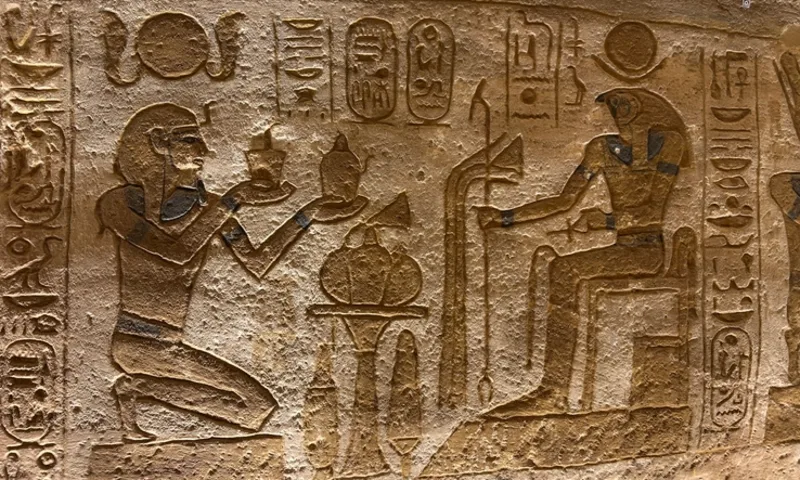 offering to Ra Horakhty at Abu Simbel temple, Egyptian Deities