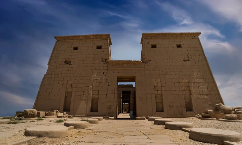 The first pylon and the Entrance of the Temple of Khonsu at Karnak Temple, Deir el Medina