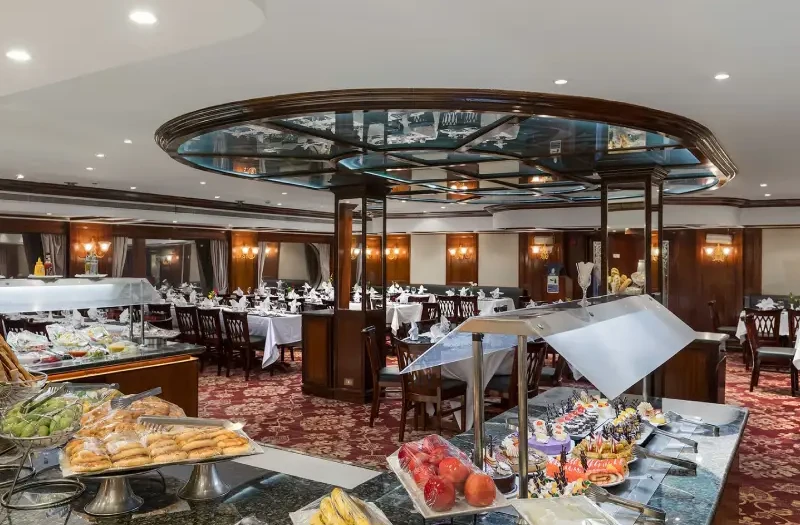 il ristorante della crociera, le migliori crociere sul nilo