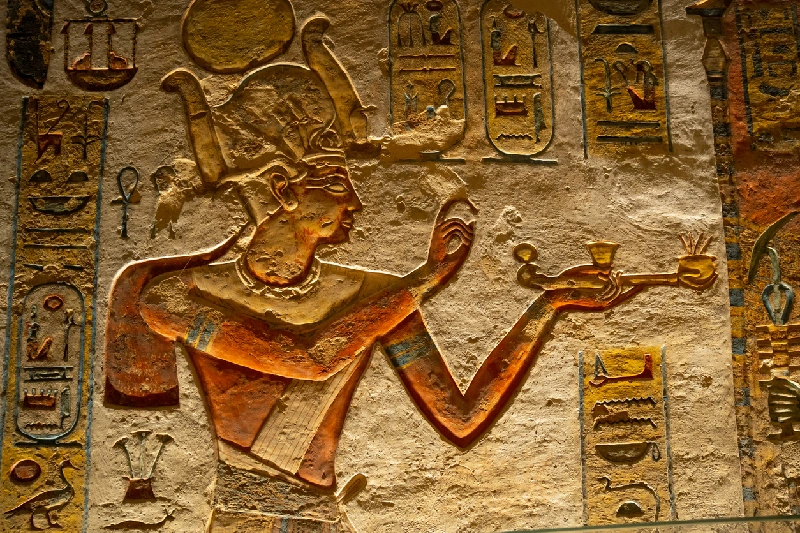 Jeroglíficos en la tumba de Ramsés IX