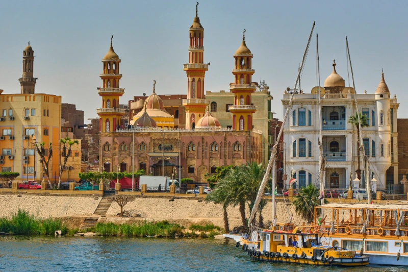 paisaje del Nilo en Asuán