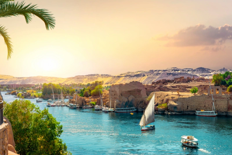 El río Nilo en Aswan