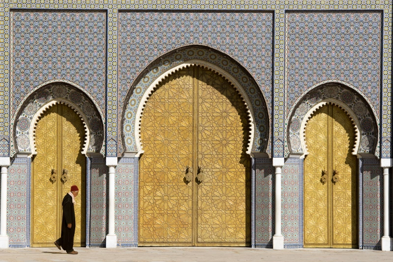 Palacio real las puertas principales Fez Marruecos