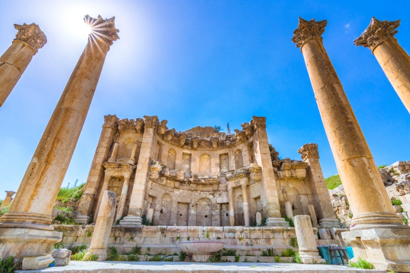 Ruinas antiguas y romanas de Jerash (Gerasa), Jordania.