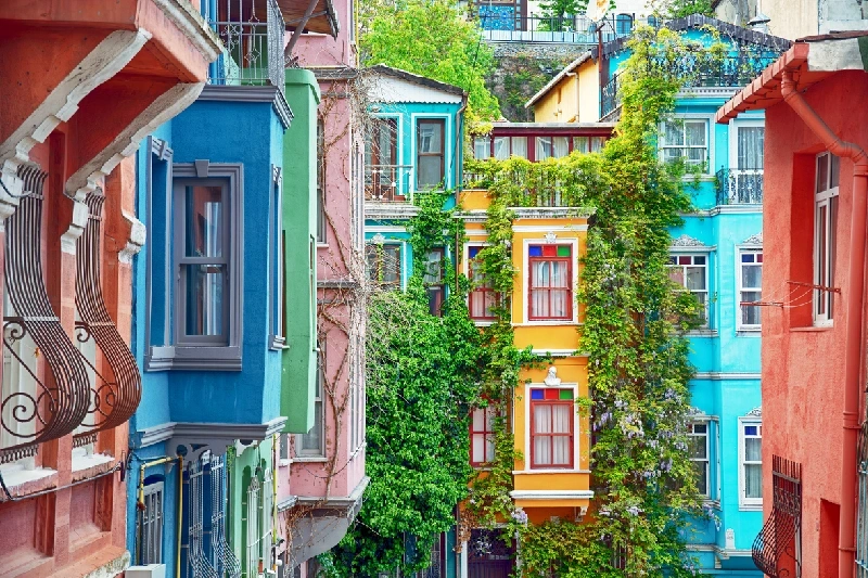 Colorful houses in the Balat district
