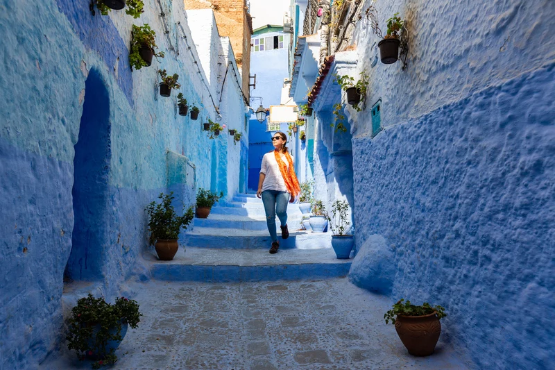 Chefchaouen, Marruecos Casas de la ciudad de Chefchaouen, Marruecos, Viaje a Turquía y Marruecos