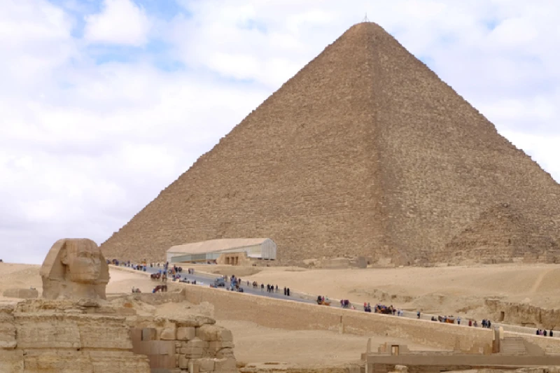Vista del paisaje en las pirámides de Giza y El Cairo