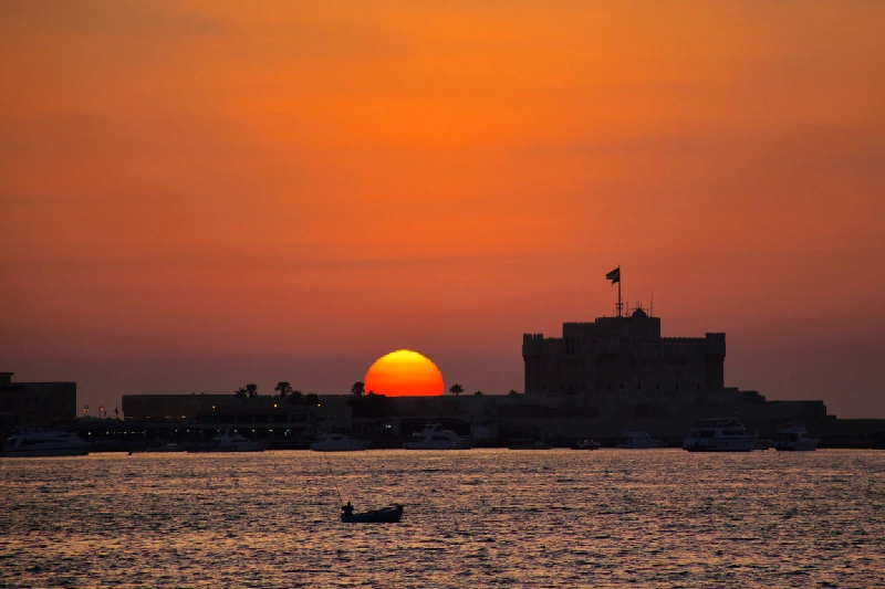 el Atardecer en la Ciudadela de Qaitbay