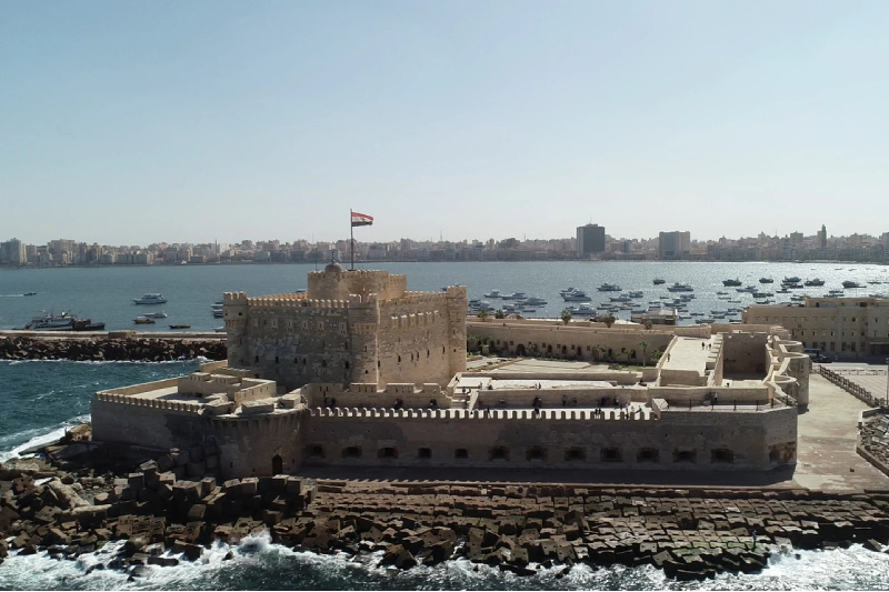 la Ciudad de Alejandría desde la Ciudadela de Qaitbay al Mar Mediterráneo