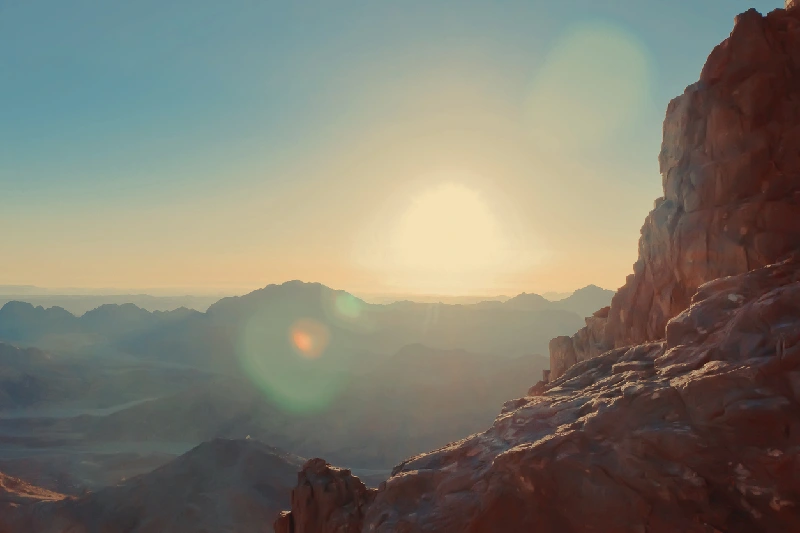 el Amanecer en el Monte de Sinaí