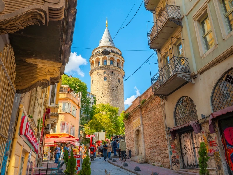 Scenic view of the iconic Galata Tower Scenic view of the iconic Galata Tower