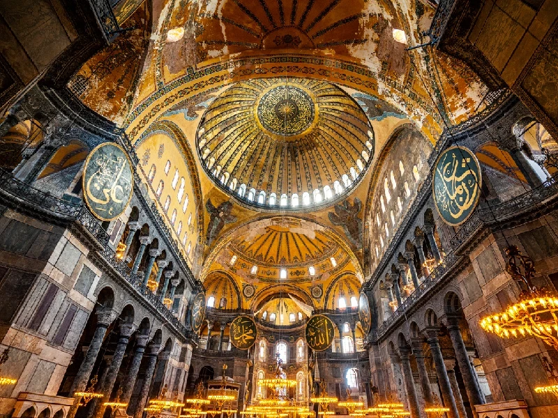 Architectural details inside the Hagia Sophia Architectural details inside the Hagia Sophia