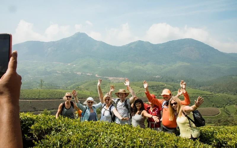 Gruppo turistico in India 