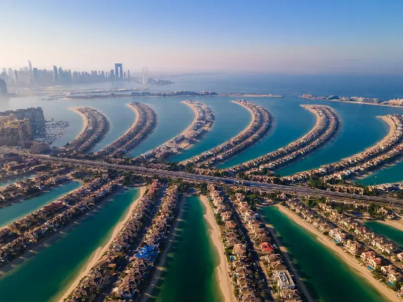 Aerial view of Palm Jumeirah in Dubai.