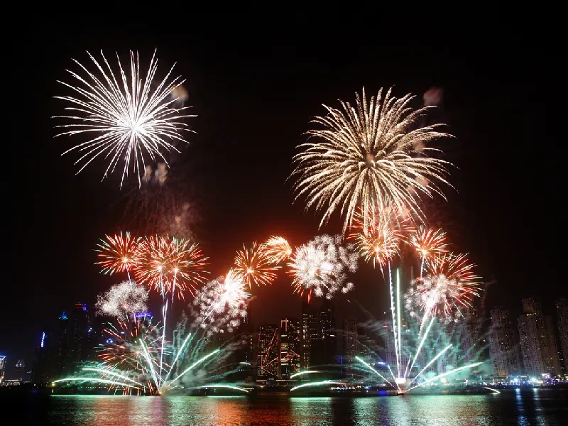 Dubai Shopping Festival fireworks at JBR Beach.