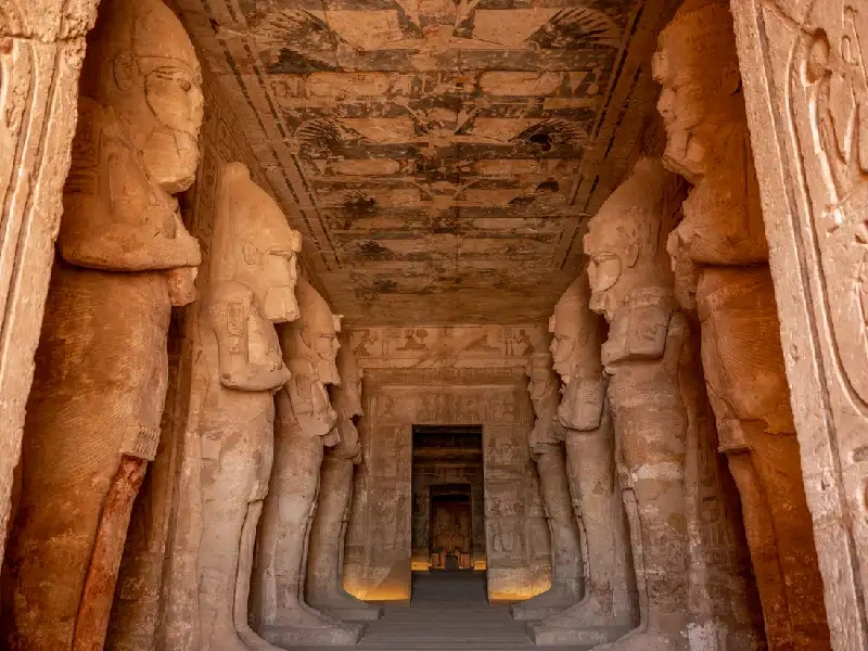il tempio di abu simbel da dentro , tempio di abu simbel