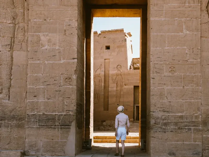Un uomo nel Tempio di Philae