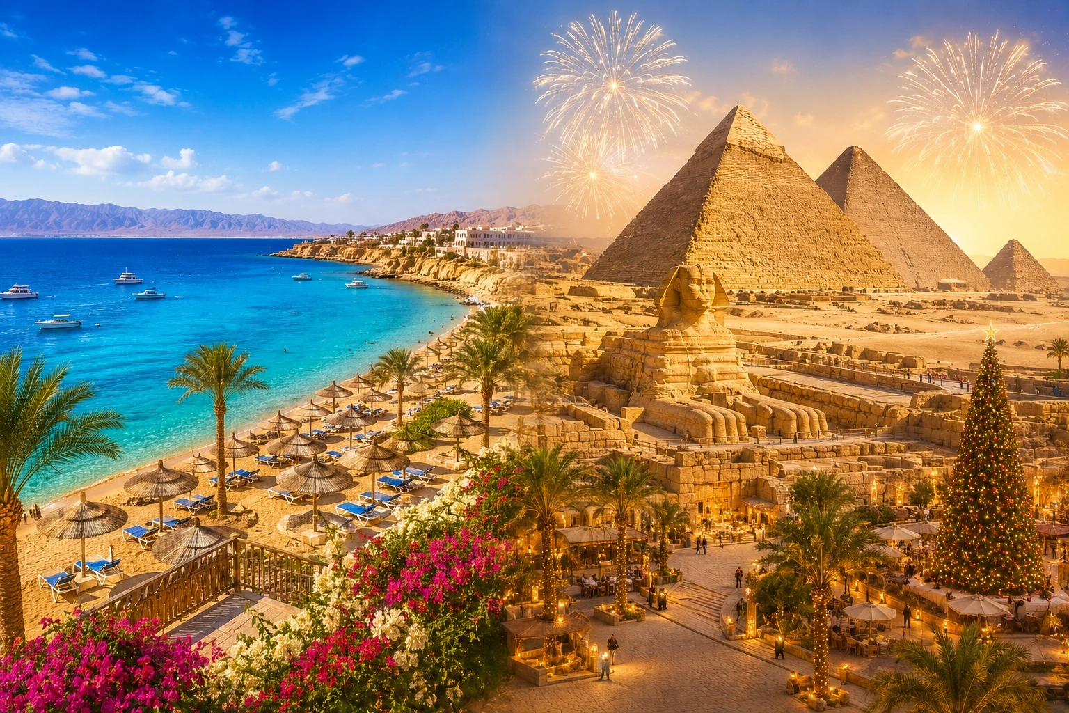 un mix di turismo culturale e ricreativo : le piramidi e il mare.