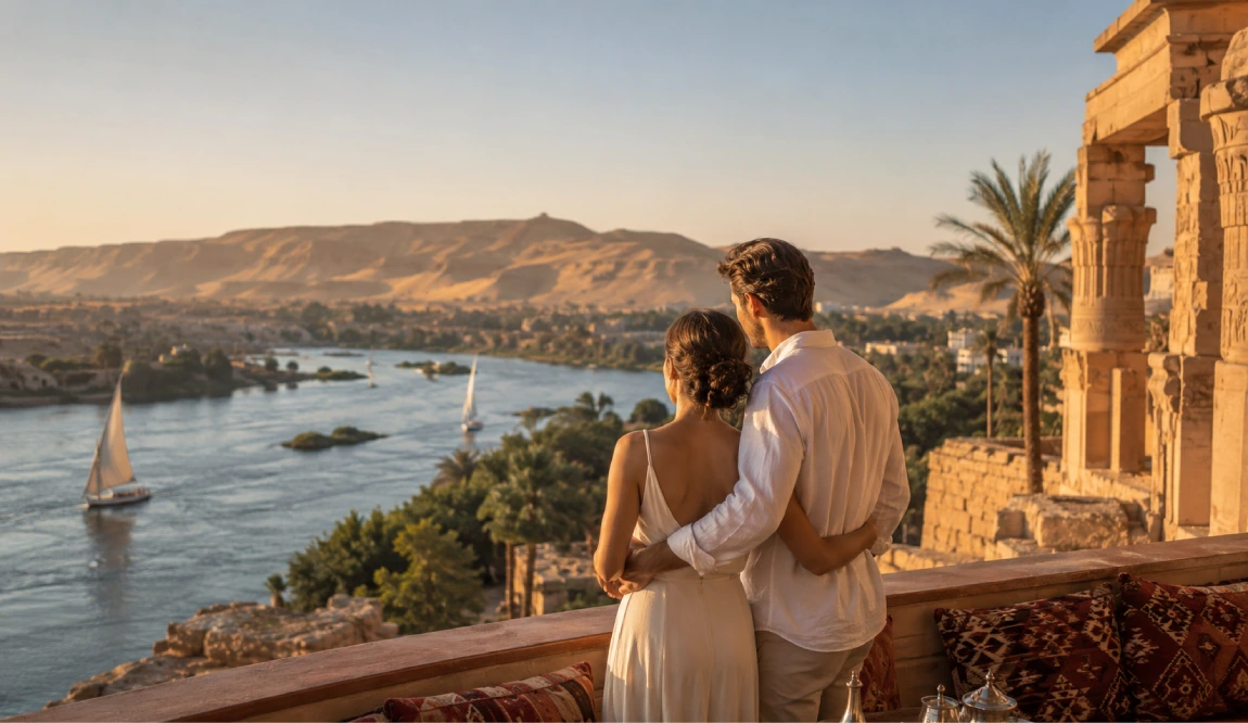 dos novios en egipto