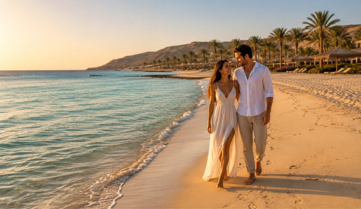 dos novios en la playa