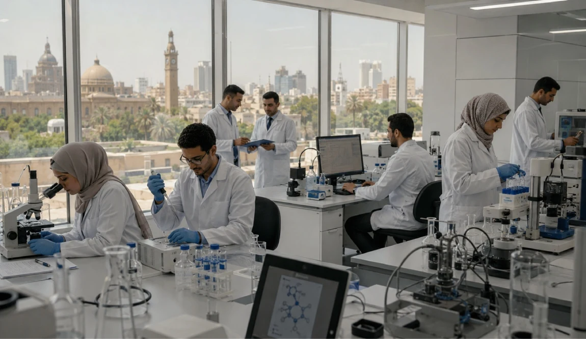 estudiantes en un laboratorio