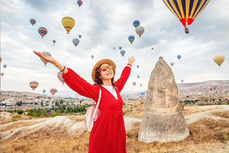 una turista a cappadocia, turchia viaggi  una turista a cappadocia, turchia viaggi