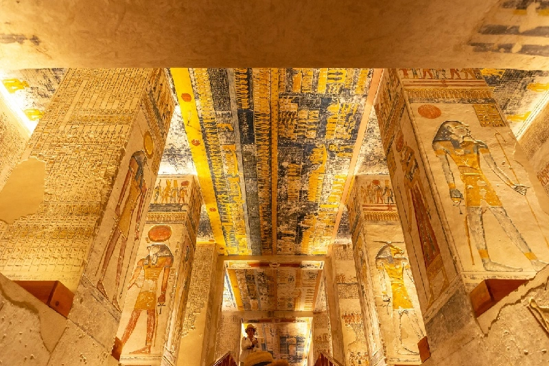 Valle de los Reyes, Luxor, Egipto Vista de la tumba de los faraones Ramsés V y VI en el Valle de los Reyes, Luxor, Egipto