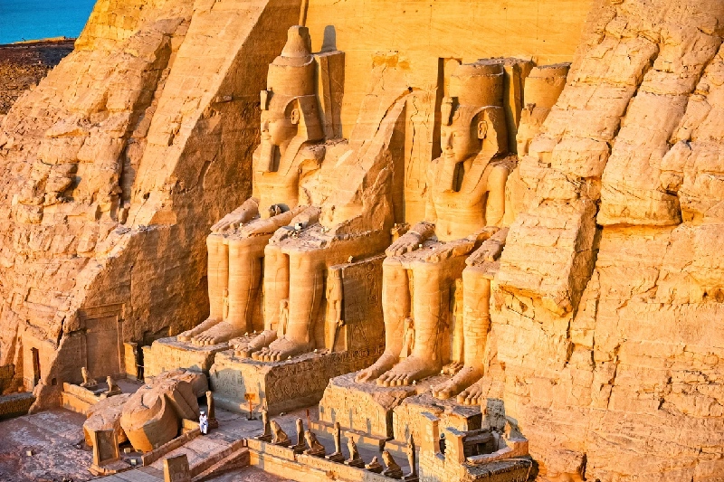 Templo de Ramsés II en Abu Simbel La entrada del Templo de Ramsés II en Abu Simbel, Egipto.