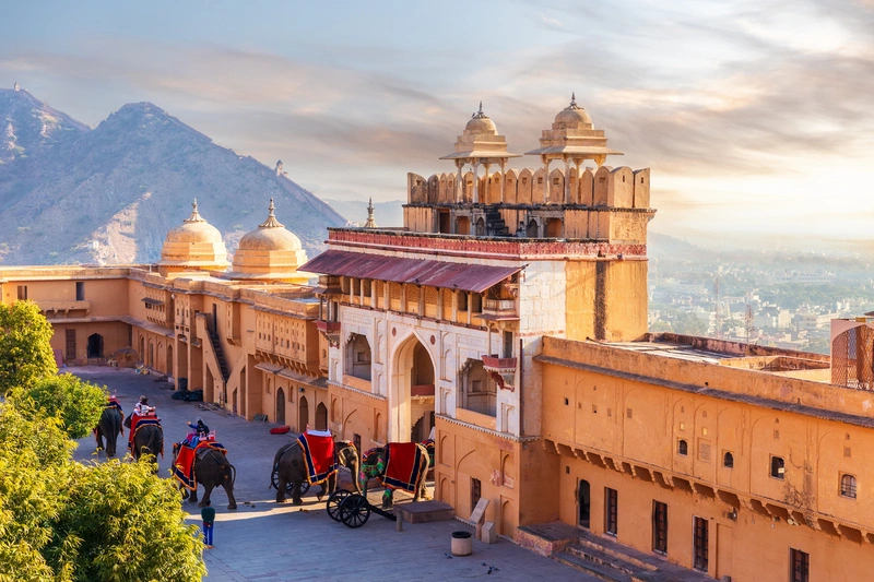 Fuerte Amber, famosa atracción turística de Jaipur, India Fuerte Amber, famosa atracción turística de Jaipur, India