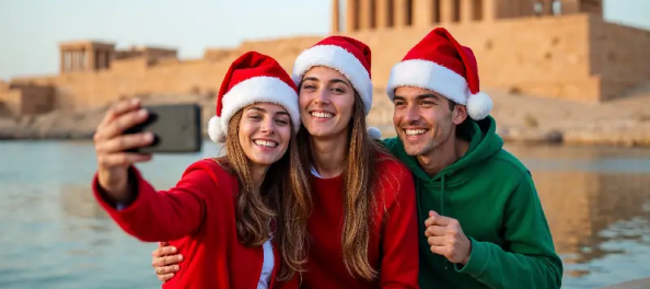 crociera lusso sul Nilo, persone al tempio di luxor
