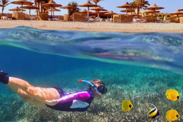 una donna nel mare, meglio sharm o marsa alam