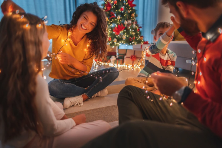 Dove andare a Natale, Una famiglia celebrano per il Natale