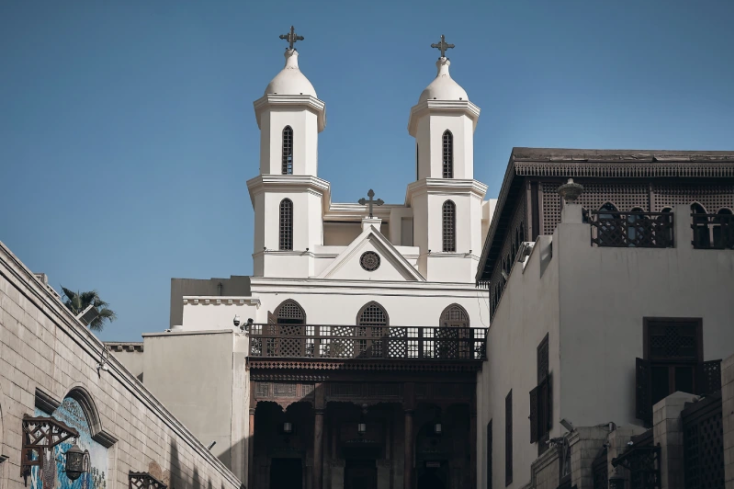 Chiesa sospesa nel Cairo, Egitto a Natale