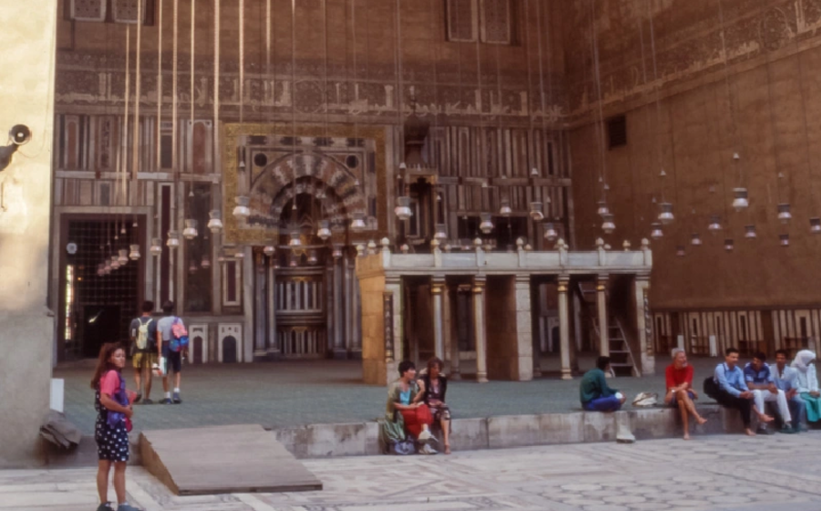 La moschea dall'interno, la moschea del sultan hassan