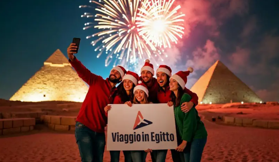 Amici Festeggiano il Natale alle Piramidi, capodanno al cairo
