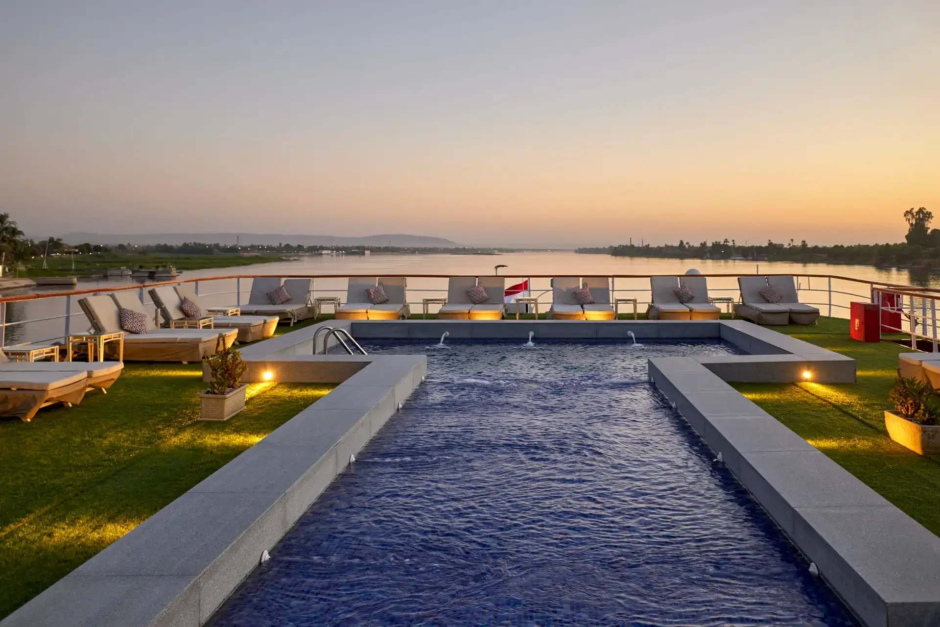 A pool on a cruise ship, 10 Days Egypt Tour — Cairo, Nile Cruise, Hurghada & Alexandria