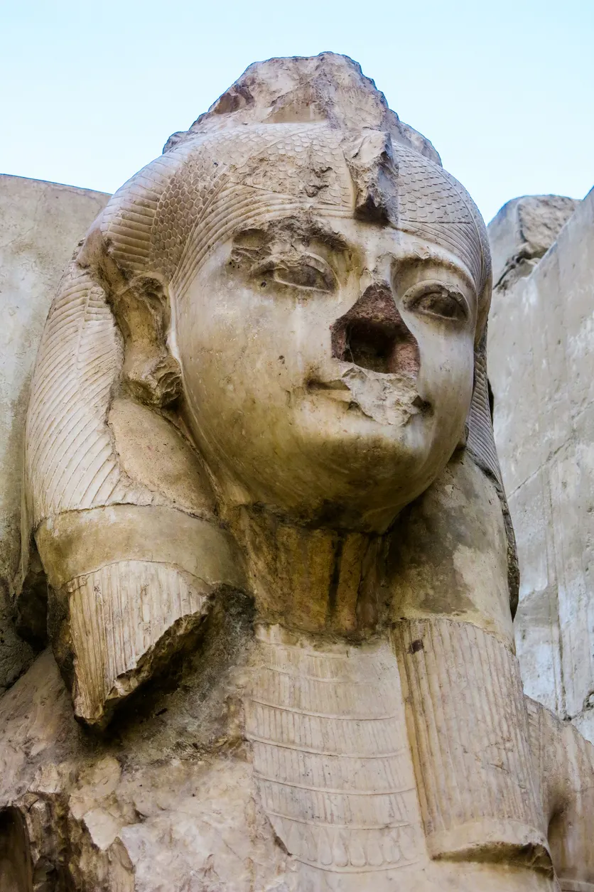 Sculpture of Nefertari in the temple of Luxor, Egypt Christmas Vacation