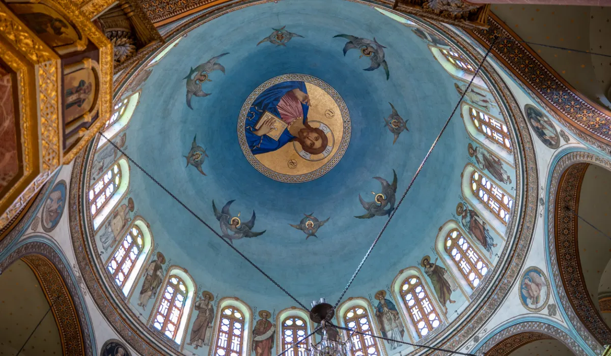 Interior of The Dome of church in Egypt, Christmas in Egypt