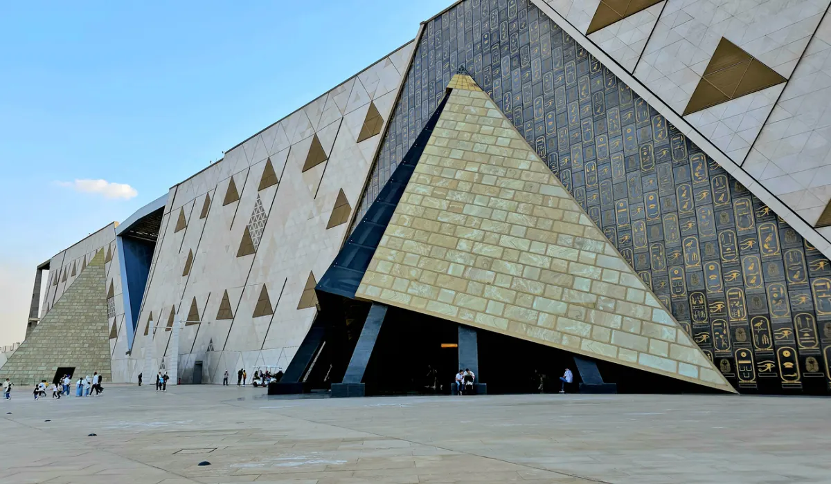 Exterior view of Grand Egyptian museum, Egyptian Museum and Grand Egyptian Museum