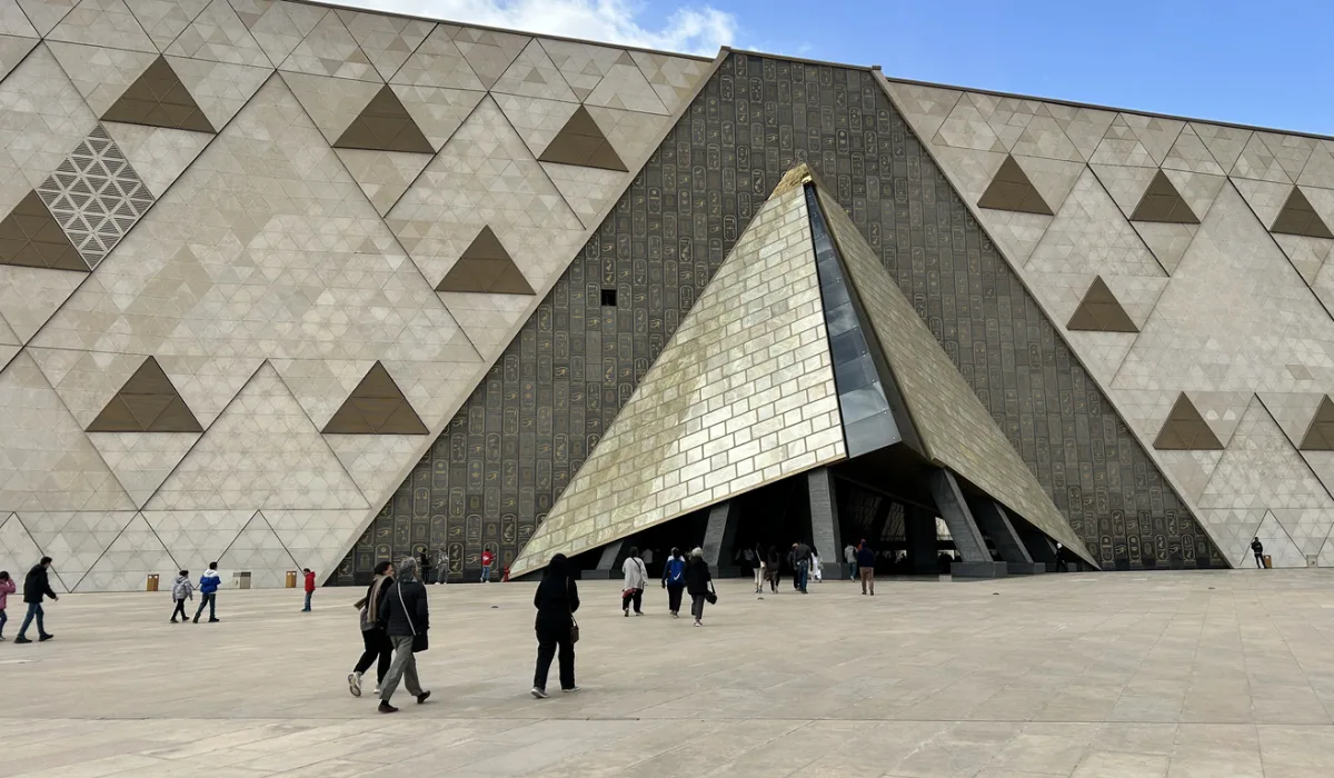 Exterior view of the Grand Egyptian Museum near the Giza Pyramids, Grand Egyptian Museum Guide
