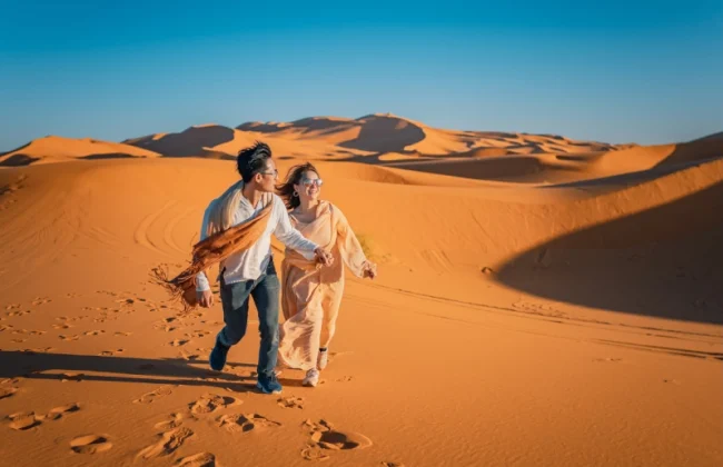 una coppia al deserto di agafay