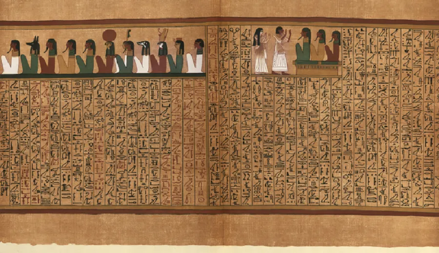 Detalle del antiguo Libro de los Muertos