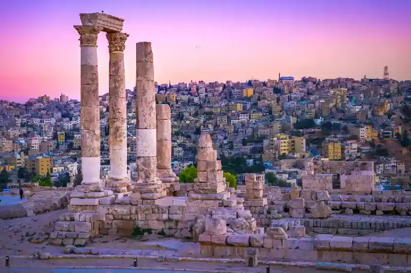 la cittadella antica ad amman , amman giordania
