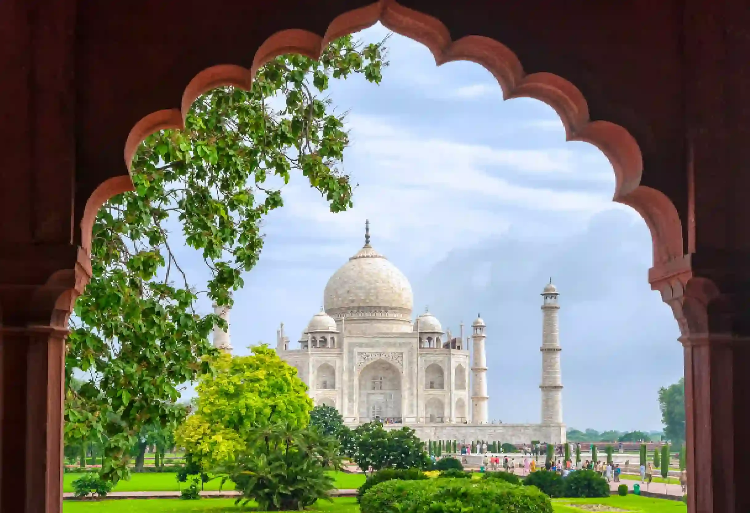taj mahal ed il suo giardino , il taj mahal india