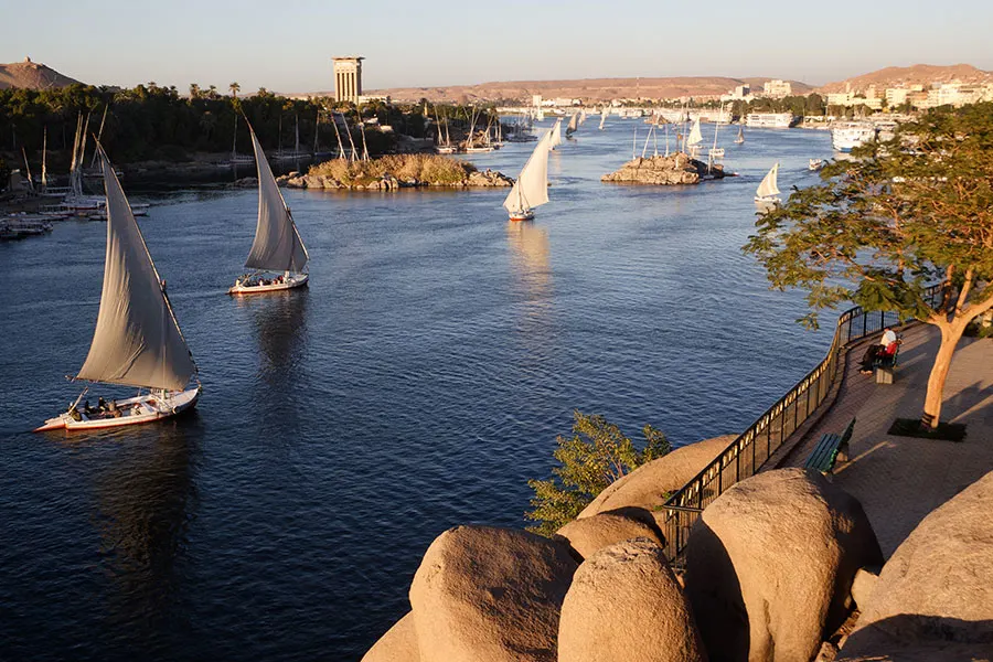 La ciudad de Asuán, Egipto